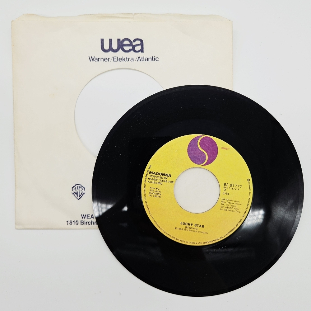 VINTAGE 45 7" VINYL RECORD | Madonna "Lucky Star" & "I Know It"